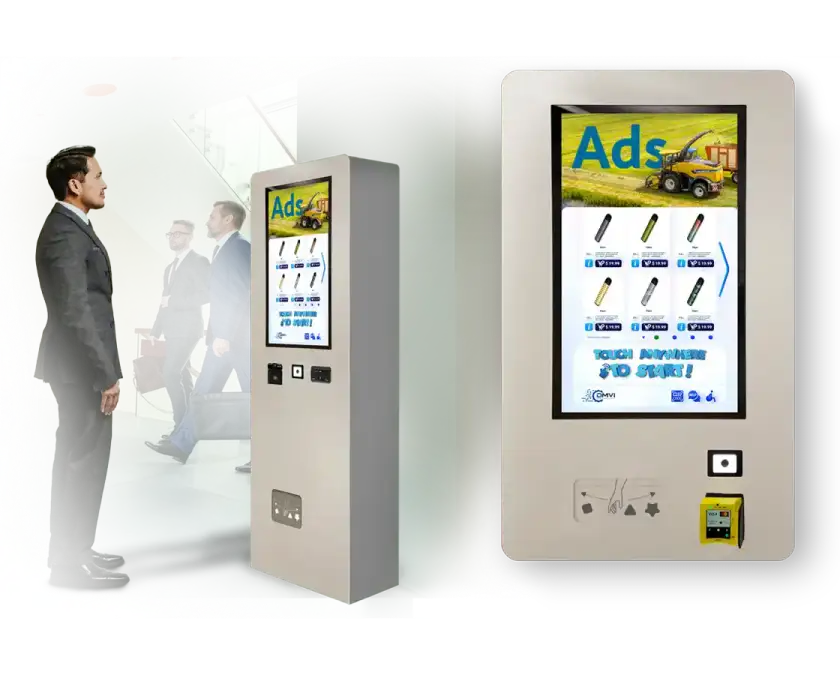Wall-mounted vending machine platform used for vape retail