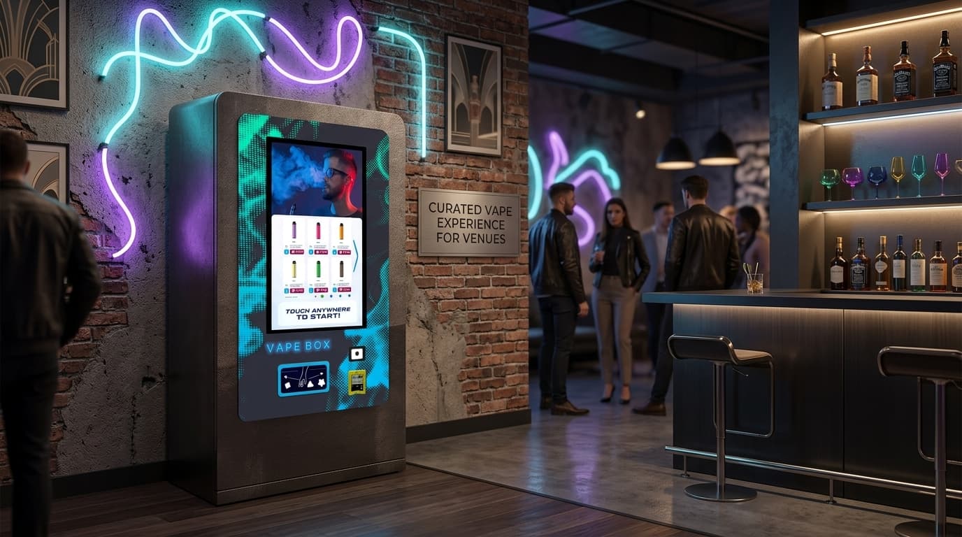 DMVI vape vending machine installed in a nightlife hospitality venue